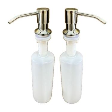 Imagem de Kit com 2 dosador dispenser detergente 500ml dotec cromado