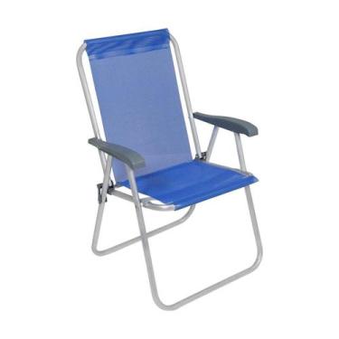 Imagem de Cadeira de Praia  Alta Alumínio Azul 65002 BELFIX - Bel Fix