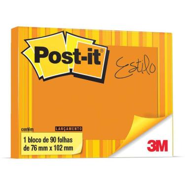 Imagem de Bloco De Recado Post-It 76X102Mm Laranja Neon 90Fls.