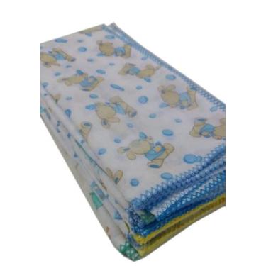 Imagem de Kit 40 Fraldas De Pano Estampada Algodão com crochê Menino - Dugu