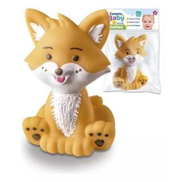 Imagem de Mordedor Infantil Brinquedo Banho Bebê Raposa Macio 12cm - Cometa Brin