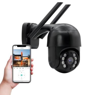 Imagem de Câmera De Segurança Wifi Lâmpada Espiã Inteligente Com Visão Noturna e Sensor Presença Externa Interna Preto