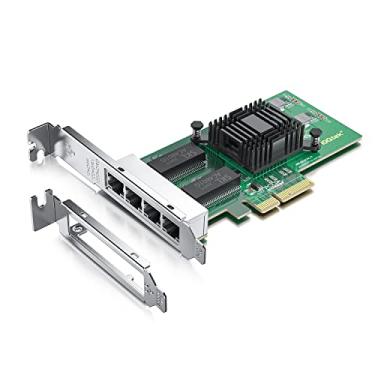 Imagem de Alwong 1,25 G NIC, quatro portas RJ45, com chip Intel I350AM4, compare com Intel I350-T4, PCIE 2.1 X4, suporta Windows/Windows Server/Linux