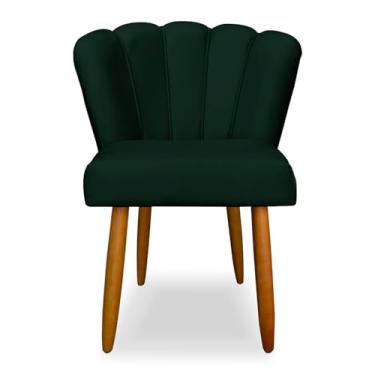 Imagem de Montanaris Decor Cadeira de Jantar Pétala, Estofada em Veludo, Pés Palito, (VERDE)