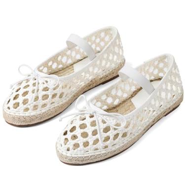 Imagem de AMINUGAL Sapatilhas de balé de malha para mulheres, bico redondo, plataforma, Mary Jane, sapatilhas, alpargatas elásticas, sapatilhas, sapatilhas, sapatilhas femininas elegantes e confortáveis para