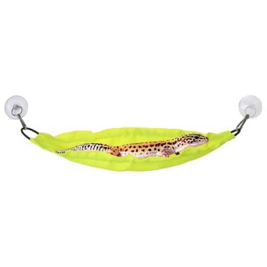 Imagem de DONGKER Rede de réptil, cama suspensa impermeável para lagarto com 2 ventosas fortes ganchos para lagartixa de dragão barbudo