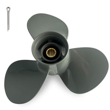 Imagem de Hélice de barco de popa de alumínio de atualização OEM para motores Honda 13 dentes estriados 35-60 HP (12 1/4x9)