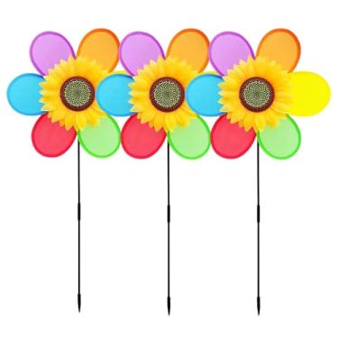 Imagem de Spinners de ao ar livre, girador de ao ar livre,3 peças Spinners decorativos de Pinwheels | A participação decorativa de moinho de à prova de ferrugem para pátio da decoração do jardim da varanda do p