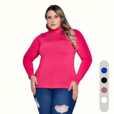 Imagem de Blusa Feminina Plus Size Cacharrel Gola Alta Moda Inverno - Blusa De F