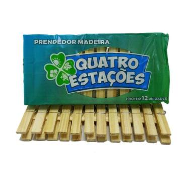 Imagem de Prendedor de Roupa Madeira Madeira Natural Alta Resistência e Durabili