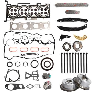Imagem de Kit de corrente de distribuição do motor + junta de cabeça com conjunto de parafusos, para Kia Optima 2011-2014, para Hyundai Sonata 2010-2014, G4KH G4KC L4 2.4L, HS54741B ES72465-1 24321-2G111 24322