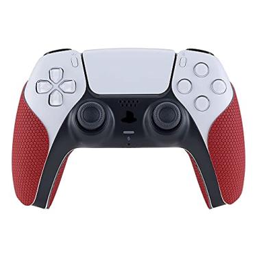 Imagem de eXtremeRate PlayVital Red Antiderrapante Absorvente de Suor Aderência para Controle PS5, Almofadas de Borracha Macia Texturizadas Profissionais Pegas para PS5