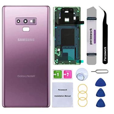 Imagem de Perzework Substituição de vidro traseiro para Samsung Galaxy Note 9 com kit de ferramentas de reparo e adesivo pré-instalado (roxo lavanda)
