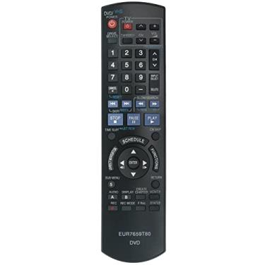 Imagem de Controle remoto de substituição EUR7659T80 adequado para gravador de DVD Panasonic Diga VCR DMR-EZ47 DMREZ47 DMR-EZ475 DMR-EZ475V DMR-EZ475VK DMR-EZ47V DMR-EZ47VK DMR-EZ47VP DMR-EZ475VPK DMR-EZ47K