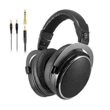 Imagem de Yo-Tronics YTH-880 Fones de ouvido com fio, monitor de estúdio de alta resolução, driver de 50 mm, conector de áudio com fio de 3,5/6,3 mm com cabo de 3 m para bateria eletrônica, teclado de graves