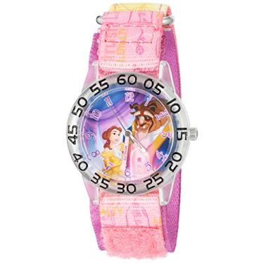 Imagem de Disney Relógio Feminino 'Belle' Quartzo Plástico e Nylon, Cor: Rosa (Modelo: W002928)