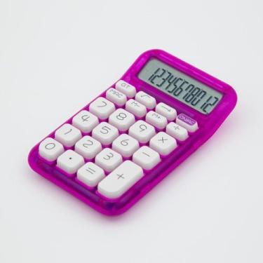 Imagem de Calculadora Mesa Pink 12 Dígitos Moderna Escolar Escritório - mori, Pi
