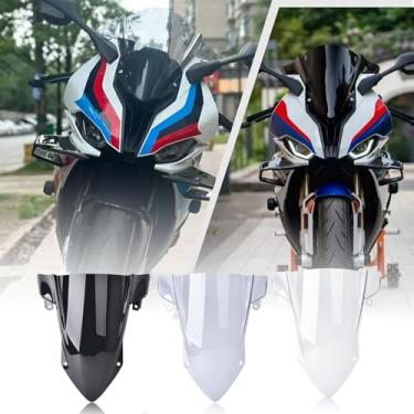 Imagem de Midimttop Para-brisas de motocicleta S1000RR para-brisas carenagem frontal Flyscreen Parabrezza viseira defletor de vento adequada para B&M&W S 1000RR S 1000 RR Acessórios 2019-2024 (fumaça preta)