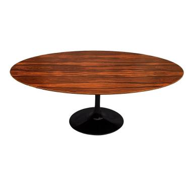 Imagem de Mesa Saarinen Oval Pau Ferro 198x122cm - Base Preta