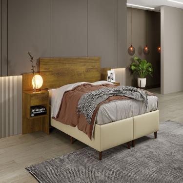 Imagem de Cabeceira para Cama Box Master Rovere Rústico Casal MDF Pintura UV Rustic Benetil Móveis