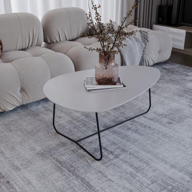 Imagem de Mesa De Centro Trude Organica 35cm X 90cm X 60cm Fendy Preto