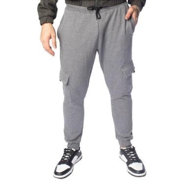 Imagem de Calça Masculina Dixie Jogger Cargo Cintura Média Cinza, Cinza, M