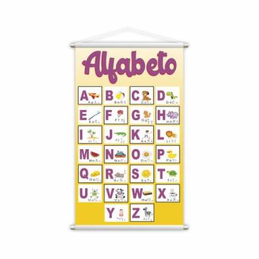 Imagem de Banner Escolar Pedagógico Alfabetário 4 Letras 80x50cm - PlimShop