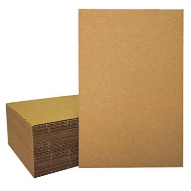 Imagem de ANSSDO Pacotes Com 50 Folhas De Papelão Ondulado 28X35 Cm, Divisórias Rígidas Kraft Para Remessa, Correspondência, Decoração "Faça Você Mesmo" E Artesanato. (Pacote Cm)