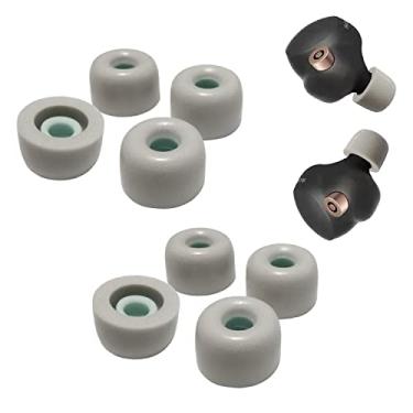 Imagem de Luckvan Pontas De Espuma Viscoelástica Para Fones Ouvido Sony Wf-1000Xm4, Substituição Wf-1000Xm5, Wf-Sp900, Wf-Sp800N, Wf-1000Xm3, Wf Wi Series Fit, Estojo Carregamento, 4 Pares, Cinza