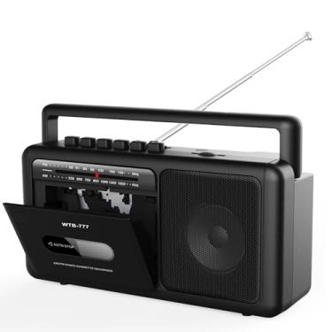 Imagem de WIITHINK Wtb-777 Toca-Fitas Portátil Boombox, Rádio Am/Fm Estéreo Com Bluetooth, Usb, Gravador, Entrada Para Fone De Ouvido, Alimentação Cc/Ca, Gravador Fita