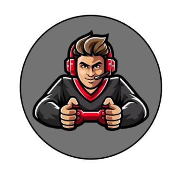 Imagem de Adesivo Decorativo Redondo Personalizado, Tema Jogos, 20 cm (JG-26, PAPEL COUCHÉ 150, 20CM)