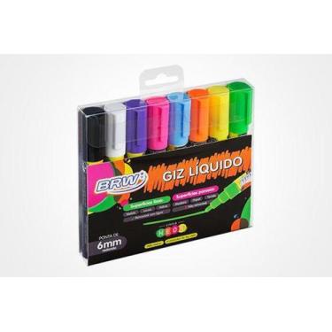 Imagem de GIZ LIQUIDO 6mm BLISTER C/8 CORES NEON BRW