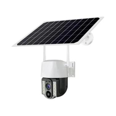 Imagem de Câmera IP Externa De Lente Dupla 4G Movida a Energia Solar Com Detecçã