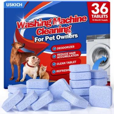 Imagem de Limpador de máquina de lavar roupa USKICH 36 comprimidos com fornecime