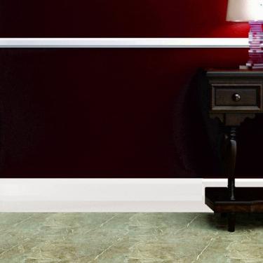 Imagem de Rodapé de MDF Liso de Sobrepor 15cm x 2,40m Rende 2,4 Metros Moldufama 1202 Branco