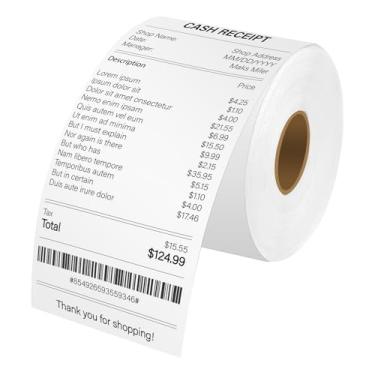 Imagem de Cruxer Papel em rolo de recibo contínuo compatível com Dymo 30270 A30270 2-1/4" x 249 pés (57 mm x 76 m) térmico branco não adesivo para gravador de etiquetas 300 310 320 330 400 Duo 450 Twin Turbo, 1
