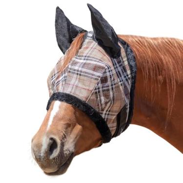 Imagem de Kensington Signature Fly Mask w/Plush Fleece & Ear w/Forelock Hole Size: GG-Lrg. Cor do cavalo: 121 - Deluxe Black