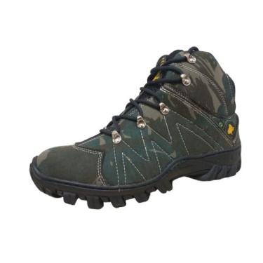 Imagem de Bota Coturno Infantil Adulto Camuflada Adventure Trilha - RM, Verde mi