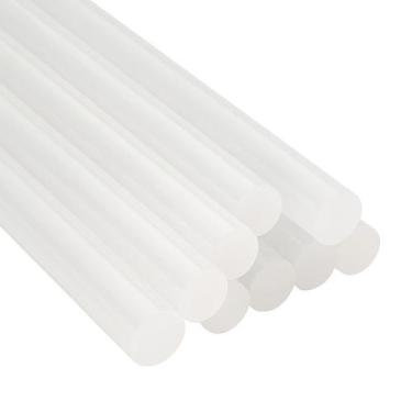 Imagem de Kit 100 Refil Bastão De Cola Quente Fina 30cm x 7mm Semi Transparente 