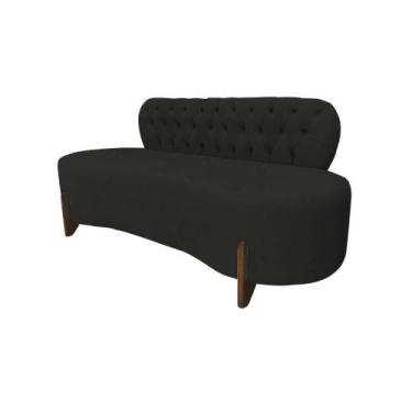 Imagem de Sofá 3 Lugares Orgânico Curvo Tókio 180cm Suede Preto - Mazzero Decor