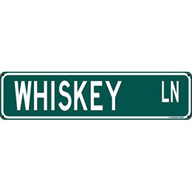 Imagem de Toothsome Studios Placa de Rua Engraçada Whiskey Ln Bar 16" X 4" Home Man Cave Pub Decor (Whiskeyln)