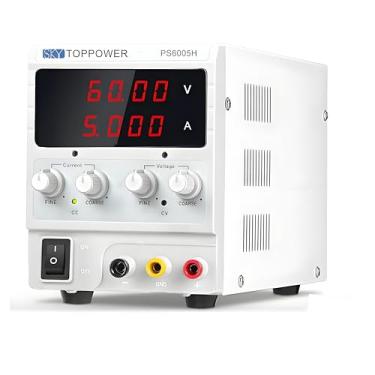 Imagem de iETong Fonte De Alimentação Cc Variável, 0-60 V 0-5 A, Comutação Ajustável, Bancada Regulada Com Display Led Alta Precisão 4 Dígitos Para Amadores, Testes Reparo, Kps6005H