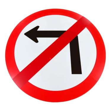 Imagem de Kit 5 Placas de Sinalização, Condomínio, Proibido Virar à Esquerda, 60cm, em ACM 3mm (alumínio composto)