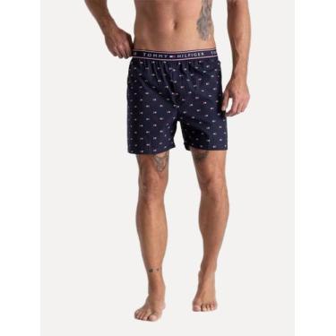 Imagem de Cueca Tommy Hilfiger Samba Canção Microflags Azul Marinho, M/M