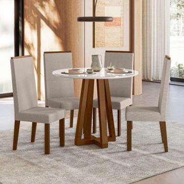 Imagem de Conjunto Sala de Jantar 4 Cadeiras Livia - Sonetto Móveis