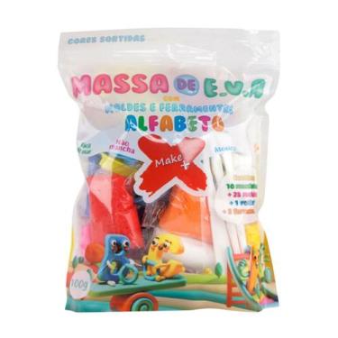 Imagem de Kit Massa EVA Alfabeto Com Moldes E Ferramentas 100g - MAKE +
