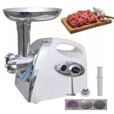 Imagem de Moedor Eletrico de Moer Carne 110V Máquina para Fazer Linguiça Profissional Residencial Doméstica e Elétrica