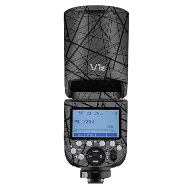 Imagem de Adesivo flash de câmera antiarranhões para Godox V1 Flash Coat Wrap película protetora corporal protetor de corpo capa de pele V1 (cinza cruzado)