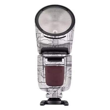 Imagem de Adesivo de flash para câmera antiarranhões para Godox V1 Pro Flash estroboscópico protetor de vinil protetor corporal decalque de revestimento V1 Pro (branco circuito)
