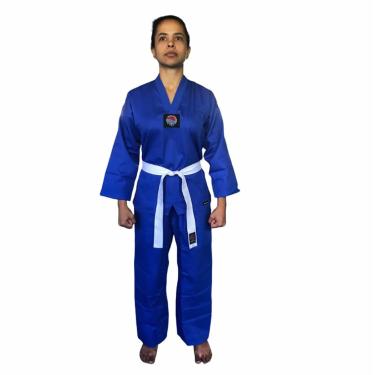 Imagem de Dobok Kimono Taekwondo - Brim Leve - Azul- Ariran (A3 - até 1,80m)